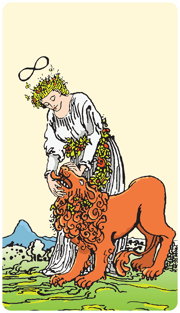 Strength tarot card illustration