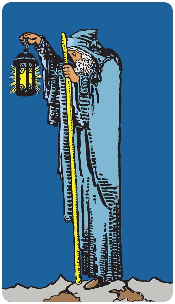 The Hermit tarot card illustration