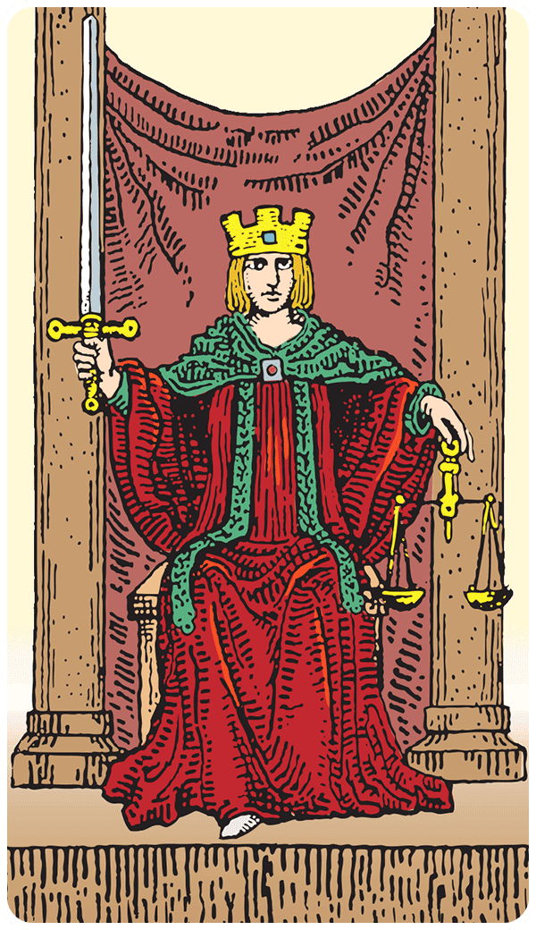 Justice tarot card illustration