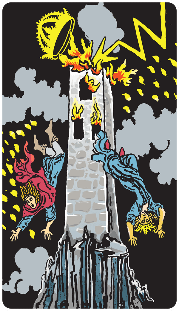 The Tower tarot card illustration