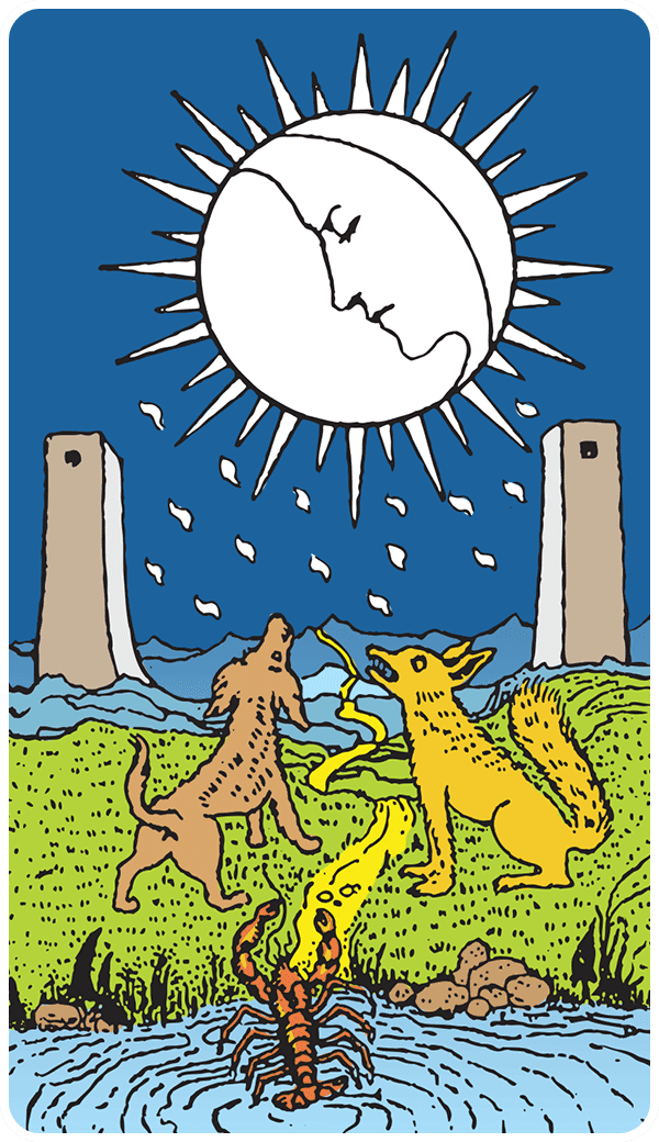 The Moon tarot card illustration