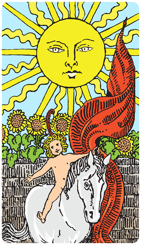 The Sun tarot card illustration