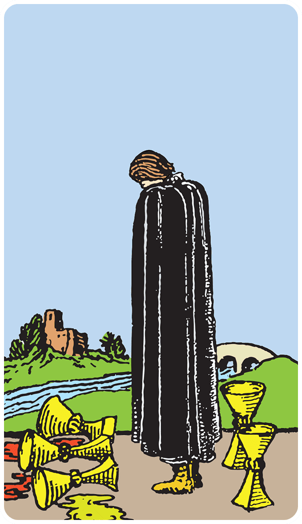 Five of Cups tarot card illustration