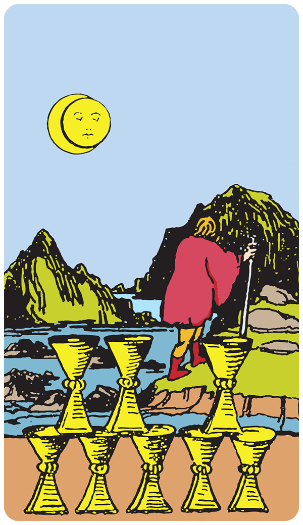 Eight of Cups tarot card illustration