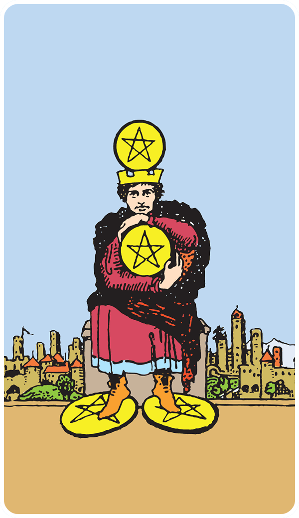 Four of Pentacles tarot card illustration