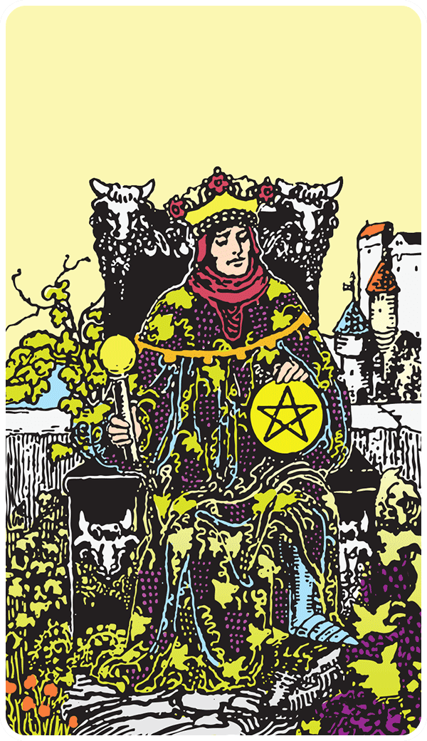 King of Pentacles tarot card illustration