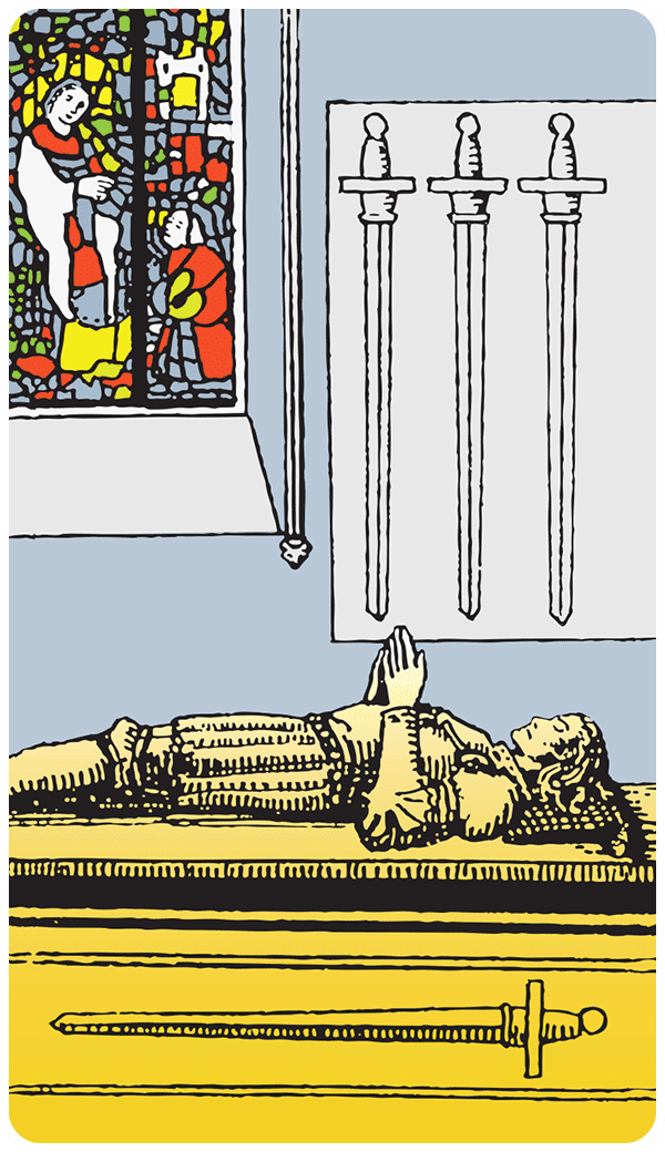 Four of Swords tarot card illustration