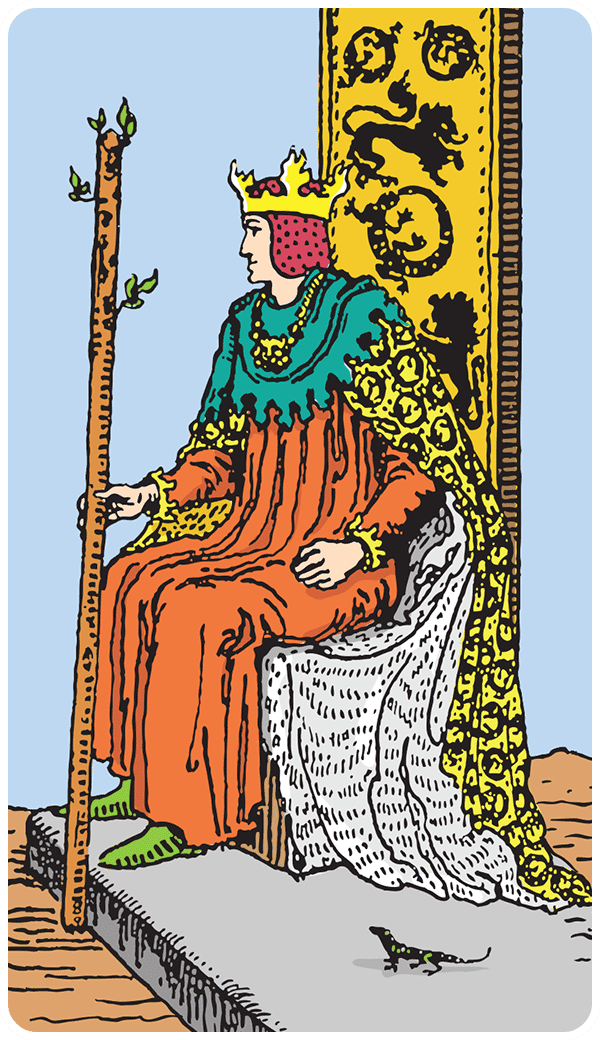 King of Wands tarot card illustration