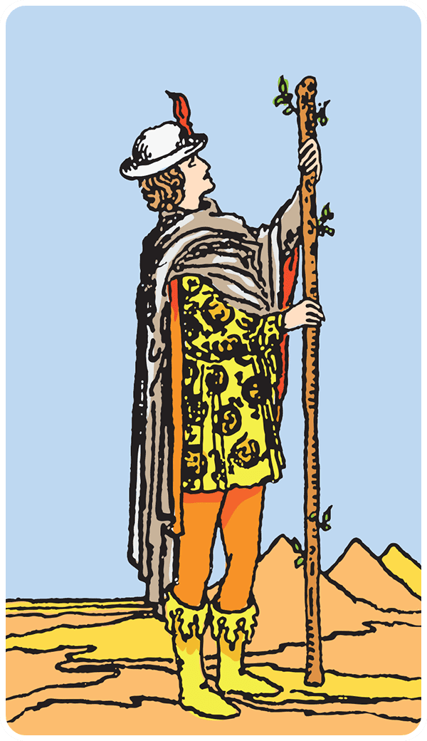 Page of Wands tarot card illustration