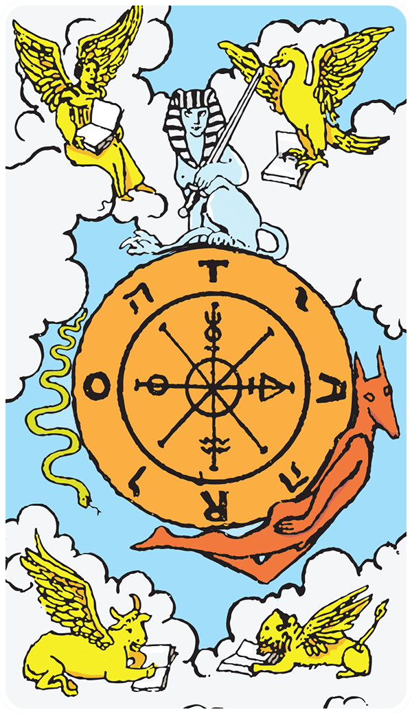 Wheel of Fortune tarot card illustration