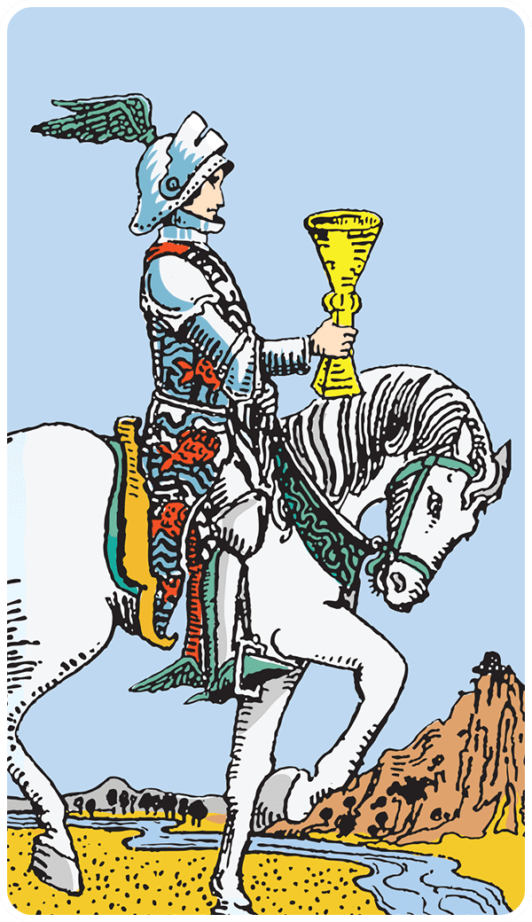 Knight of Cups tarot card illustration