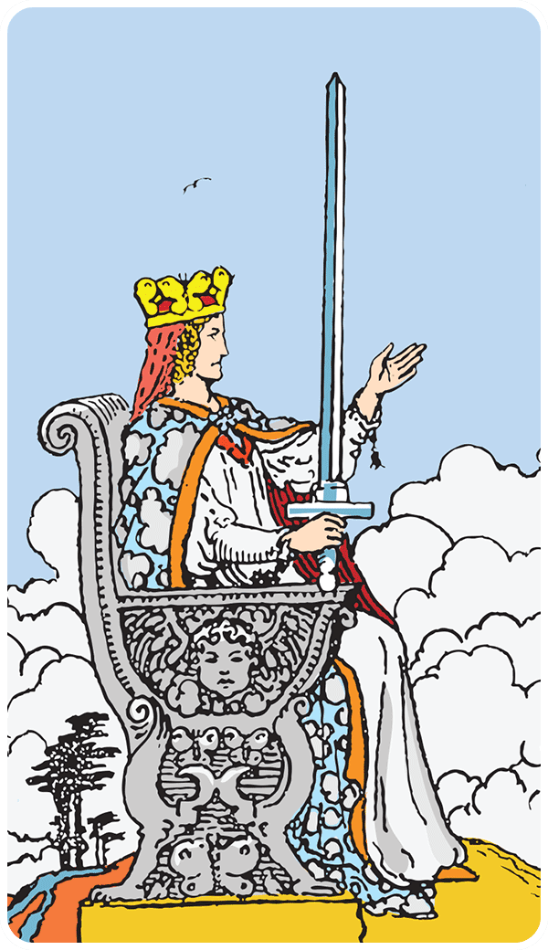 Queen of Swords tarot card illustration