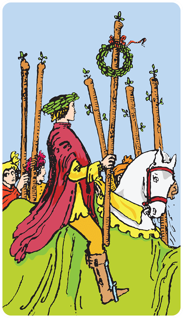 Six of Wands tarot card illustration