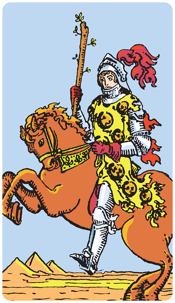 Knight of Wands tarot card illustration